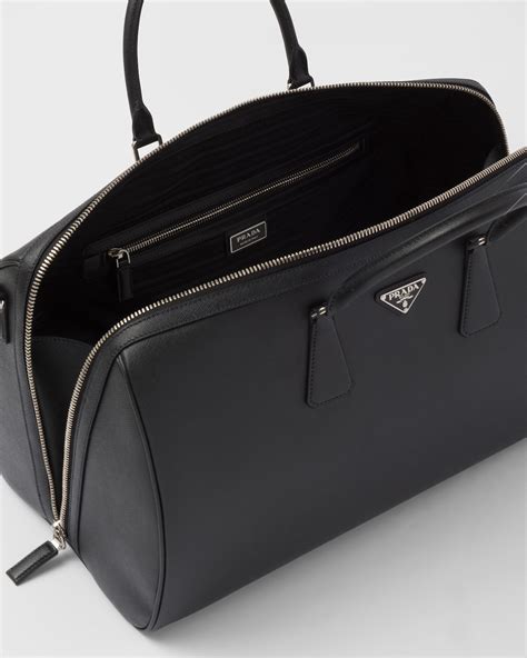 Black Saffiano Leather Travel Bag 